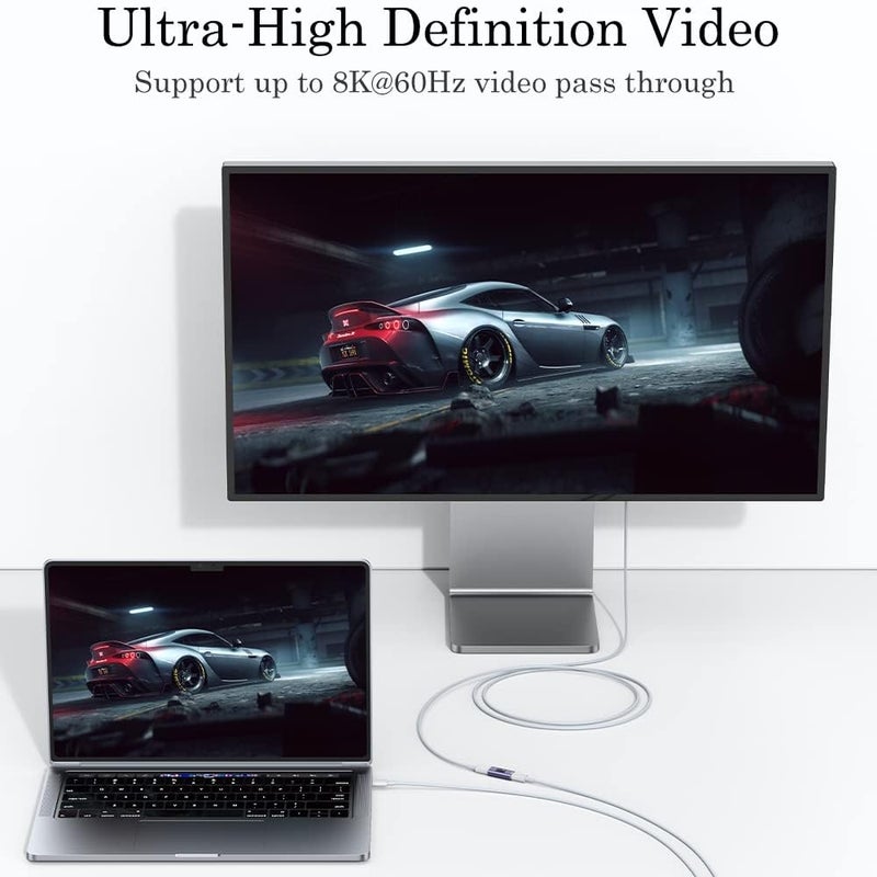AuviPal موصل USB C بقوة 240 واط (عبوة من 2)، محول أنثوي إلى أنثوي متوافق مع Thunderbolt 4/3 يدعم شحن يصل إلى 240 واط، نقل بيانات بسرعة 40 جيجابت في الثانية وفيديو بدقة 8K@60Hz. - Image 5